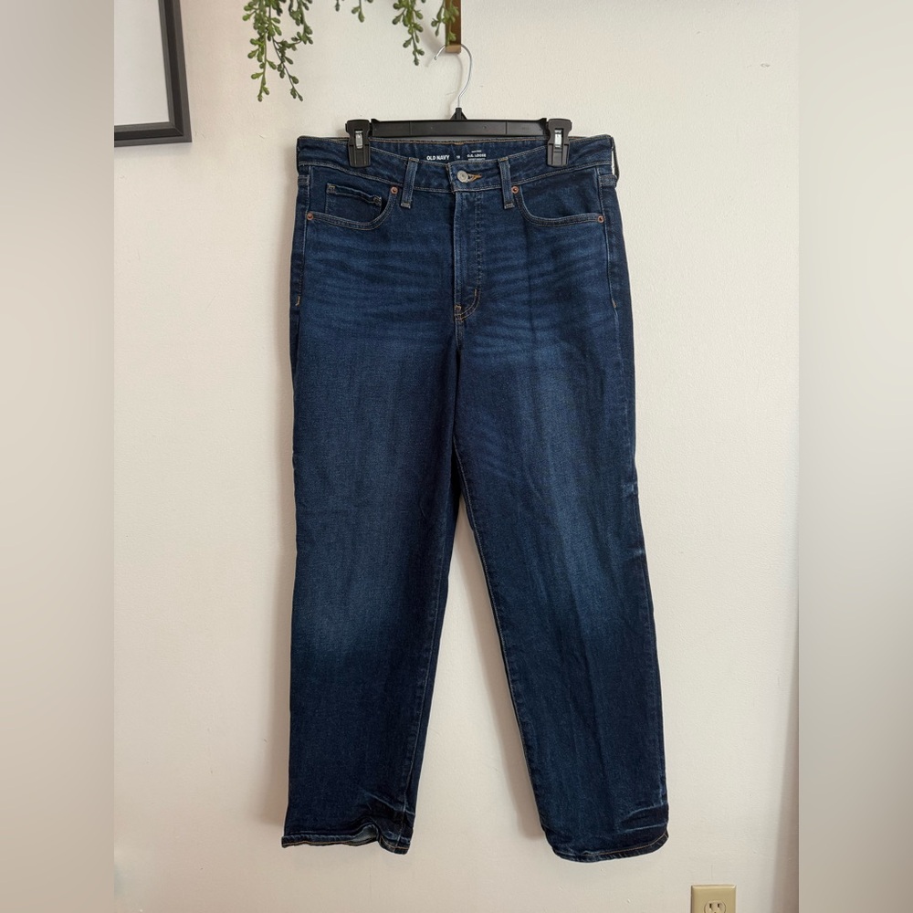 Old Navy Women's Straight Leg Jeans - Deep Indigo